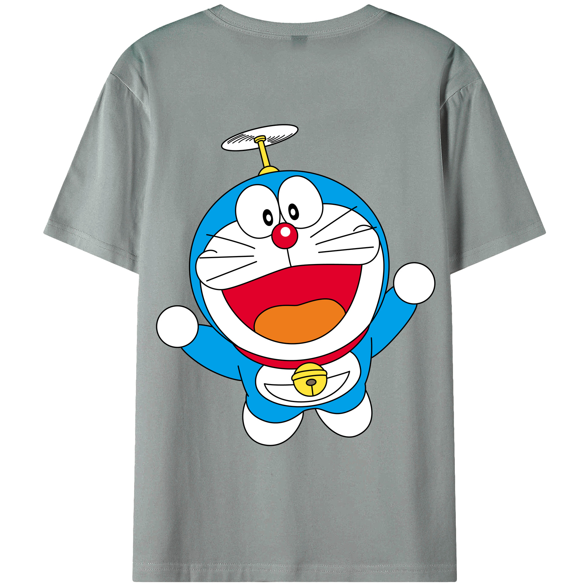 （画像用） ドラえもん Doraemon 綿100％ メンズ半袖Tシャツ（バックプリント） 通気性